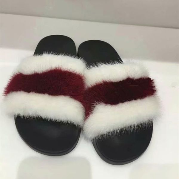 

four seasons mink slippers imported from italy women, Black
