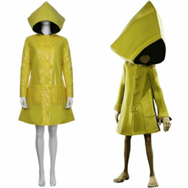 

little nightmares 2 heroine 6 six cosplay costume coat hoodie jacket only outfit, Black;red
