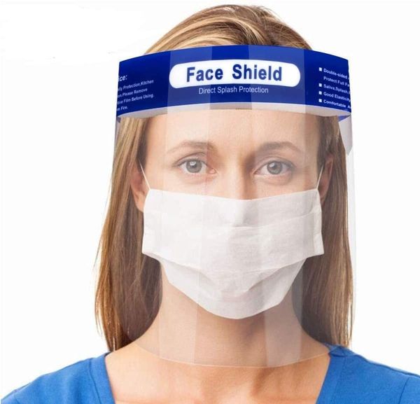 

safety face shield all-round eye face protection cap with clear wide visor and elastic bands, spitting anti-fog transparent shield