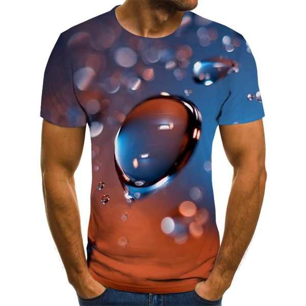

new male 3d print t cartoon men summer water drop 3d print shirts anime plus size anime men clothing
