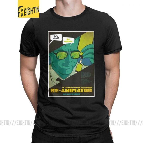 

re-animator men's t shirt film poster vintage 80s scientist movie horror humor tees short sleeve crew neck t-shirt 100% cotton