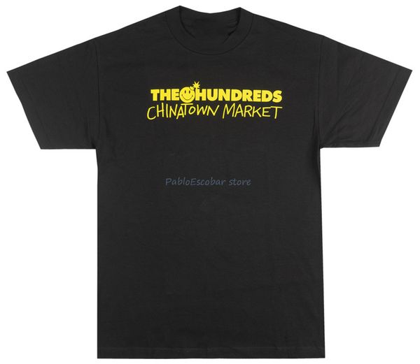 

сотни x chinatown market bar t-shirt mens скейтборд tee streetwear черный подростковый поп top tee shirt