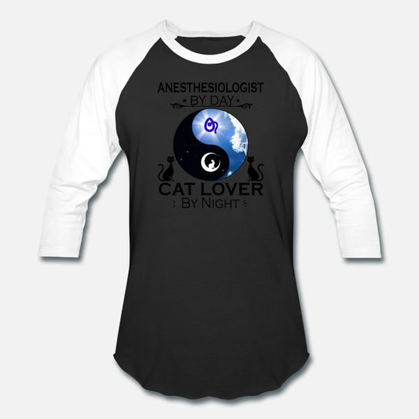 

anesthesiologist by day cat lover by night t shirt men designing tee shirt plus size 3xl clothes crazy fashion summer style leisure shirt