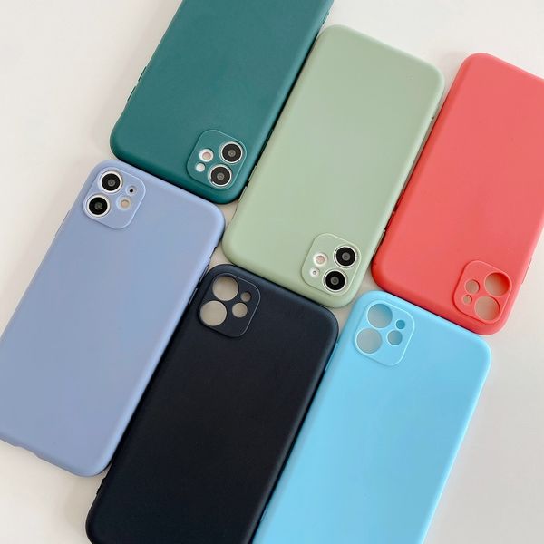 

dhl candy color camera protection phone case for iphone 11 pro max 7 6 8 plus x xr xs max soft silicone shockproof cover on se 2020