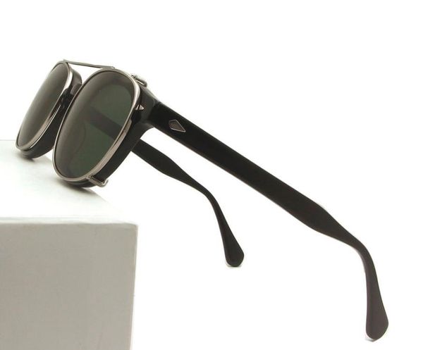 

черный ацетат солнцезащитные очки мужчины поляризованные клип на оттенки круглый женщины марка дизайнер деппа солнцезащитные очки урожай вож, White;black