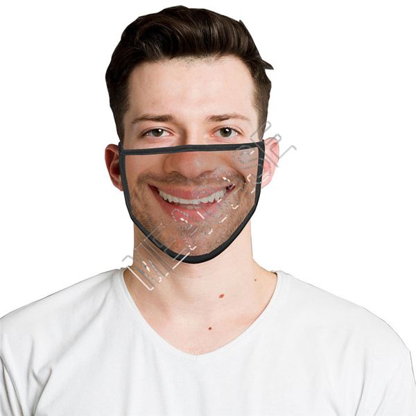 

3d смешная маска модного выражения маска для лица половины мультфильм pattern mask моды хлопок маски моющегося многоразового велоспорт маска, Blue