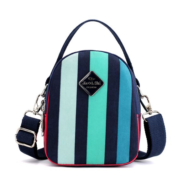 

fashion lady essential style striped mini crossbody bag female lightweight nylon practical portable shoulder bag women phone