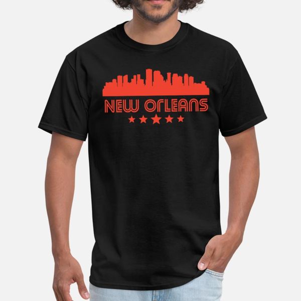 

retro new orleans skyline t shirt men knitted cotton plus size 3xl pictures graphic new fashion summer leisure shirt