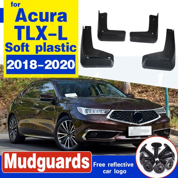 

car front rear wheel mud flap fender guard for acura tlx-l 2018-2020 splash guards mudguard mudflaps soft plastic accessories