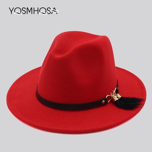 

new fashion womens fedora hat black bowler hat men autumn winter felt wide brim jazz fedora for woman drop wh7011802043, Blue;gray
