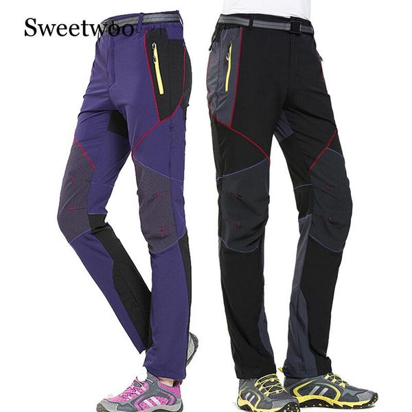 

outdoor pants sweetwoo summer men women quick-dry men's high elastic breathable quick-drying hiking leisure sweatpants, Black;green