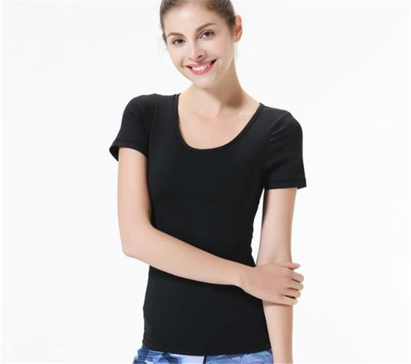 

yoga sport shirt women shirt short sleeve t shirt tight elasticity running, White;black