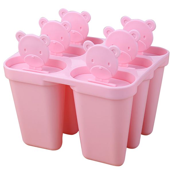 

6 шт ice cream mold медведь форма многоразовый 6 сетка холодильник diy случайного цвета