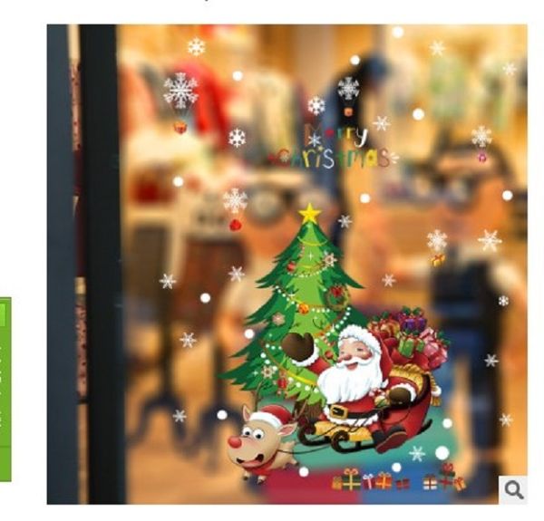 

2021 christmas decoration glass sticker window shop window decoration santa claus snowflake decoration pendant sticker 015