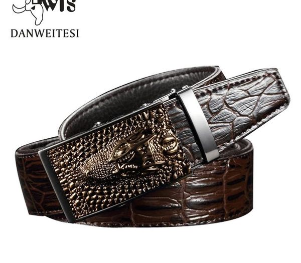 

dwts] 2020 designer belts men mens belts luxury crocodile grain automatic buckle business men belt 90-125cm, Black;brown