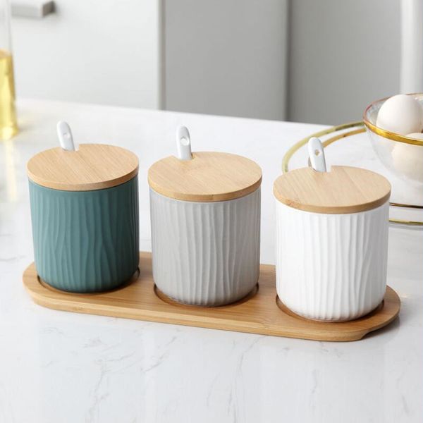 

nordic seasoning jar set pepper salt cruet containers storage condiments spice rack spoons lids