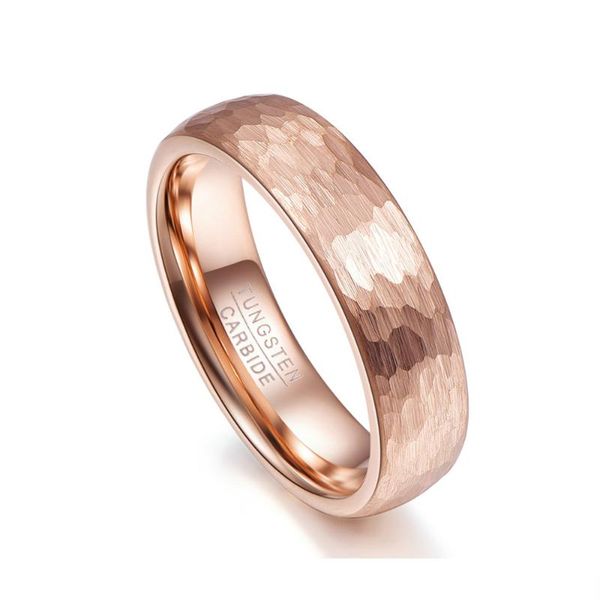 

6mm wide rose gold tungsten steel ring man's band comfort fit size 5-10 wedding rings couples jewelry, Slivery;golden
