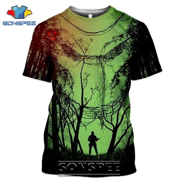 

predator aliens movie 3d print shirts humor oversized hippie men clothing