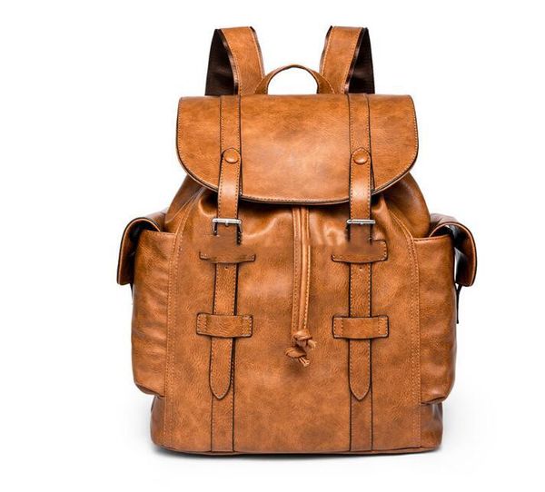 

2 colors hot new male women hiking bag School Bags pu leather Fashion designers backpack women travel bag backpacks laptop bag 40CM