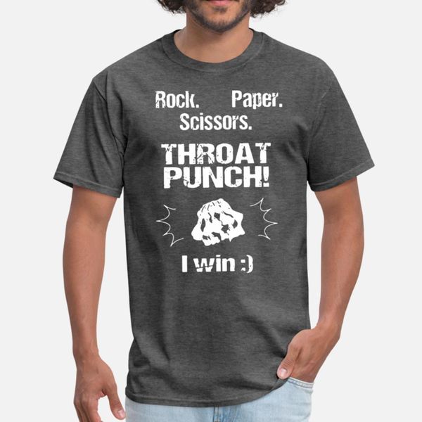 

rock paper scissor throat punch i win rock motorcy t shirt men design cotton o-neck formal famous authentic spring pattern shirt