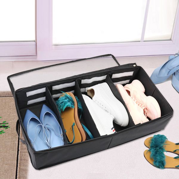 

diniwell folding washable 210d oxford shoes storage box with zipper pvc cover organizer boxes for boots underwear socks