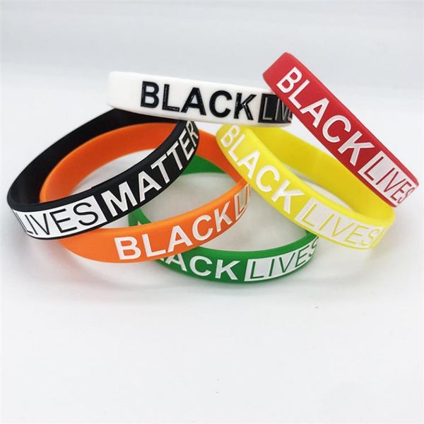 

6 color black lives matter wristbands silicone wrist band bracelet letters print rubber bangles bracelet party favor wholesale dhd801, Silver