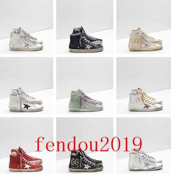 

ggdb italy brands golden old style designer fashion sneakers genuine leather mens womens casual shoes gooses trainer superstar franc uld, Black;red