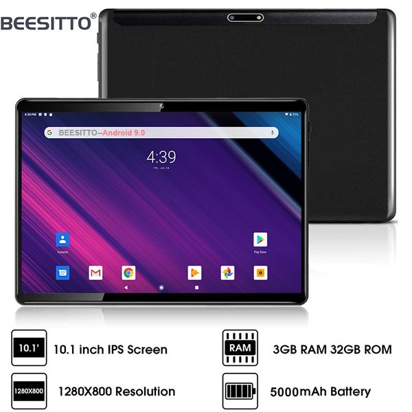 

tablet pc global version 10 inch 3gb ram 32gb rom 4g lte phone dual sim card wifi android 9.0 10.1+ 64gb tf