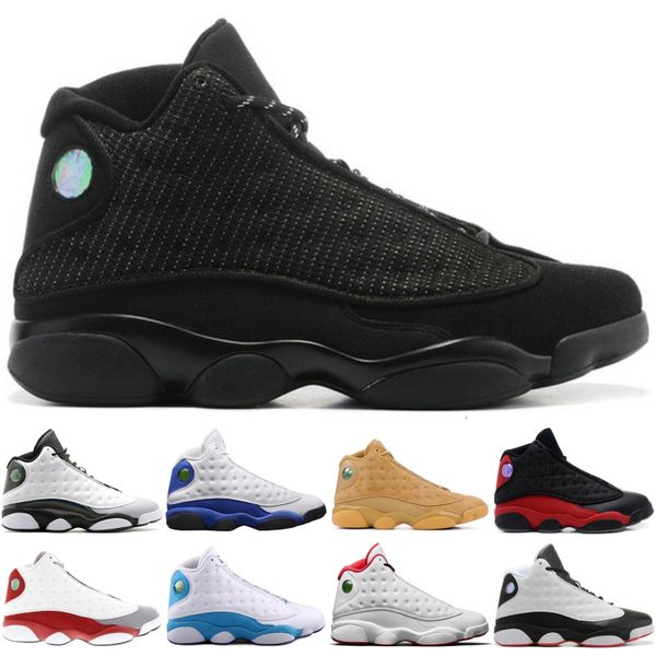 

black cat 13 mens high basketball shoes atmosphere grey wheat bred cp3 pe home dmp designer shoes 13s sport sneakers