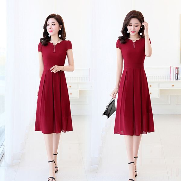 

trendy fashion comfortable simple personality mid-length elegant dress summer 2020 trendy fashion comfortable simple personality mid-length, Black;gray