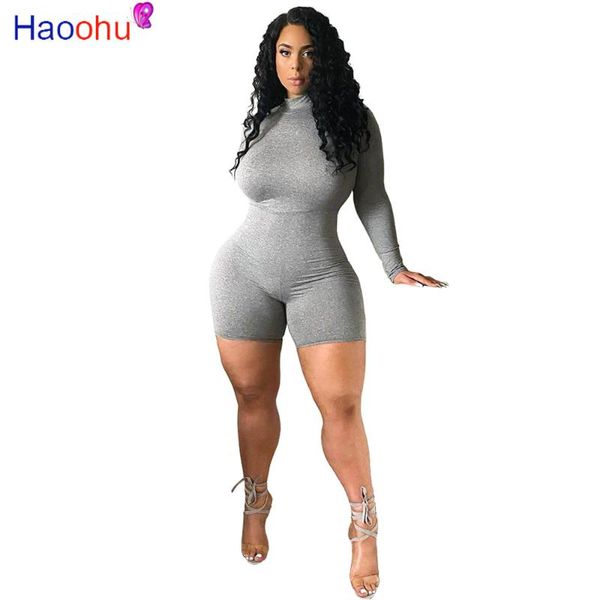 

women's jumpsuits & rompers haoohu women long sleeve skinny bodycon beach bodysuit jumpsuit party club one piece overall romper playsui, Black;white