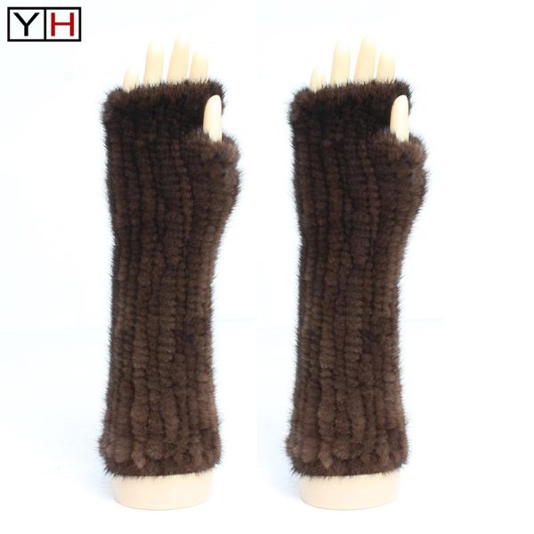 

winter real glove women warm 100%natural long gloves 30cm fashion thick soft genuine gloves, Blue;gray