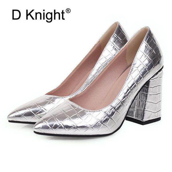 

2020 new women pumps black high heels 8.5cm lady leather thick with autumn pointed toe single shoes female pumps size 31-48