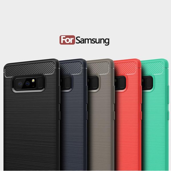 

cgjxs2018 new tpu phone case carbon fiber cover full coverage anti -fall phone case for samsung dhl