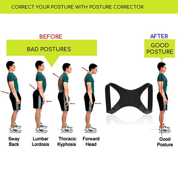 

spine posture correction camel strap correction appliance for pain relief spine posture correction appliance back support belt shoulder stra, Black;blue
