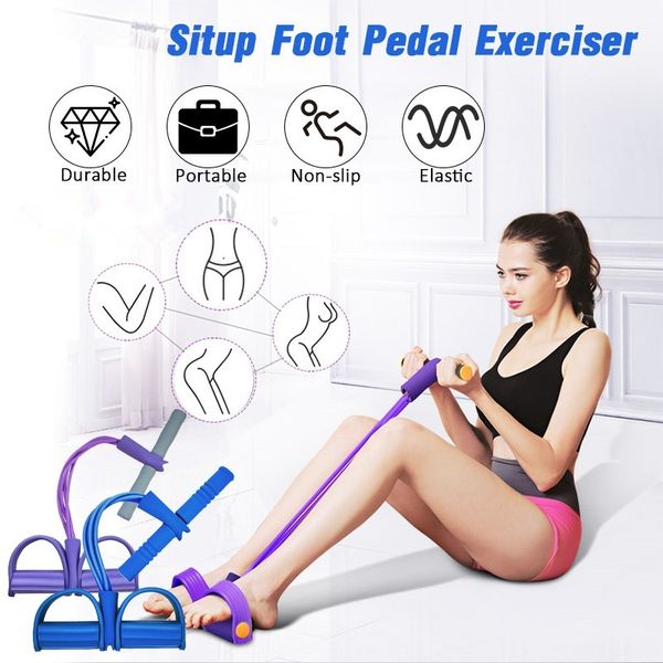 

resistance bands adjustable indoor fitness sit up pull rope tensioner pedal ankle puller