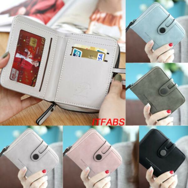 

new 2021 Mini Women's Holder Clutch Coin Leather Purse Female Solid Slim Card Wallet Alloy Zipper Bag