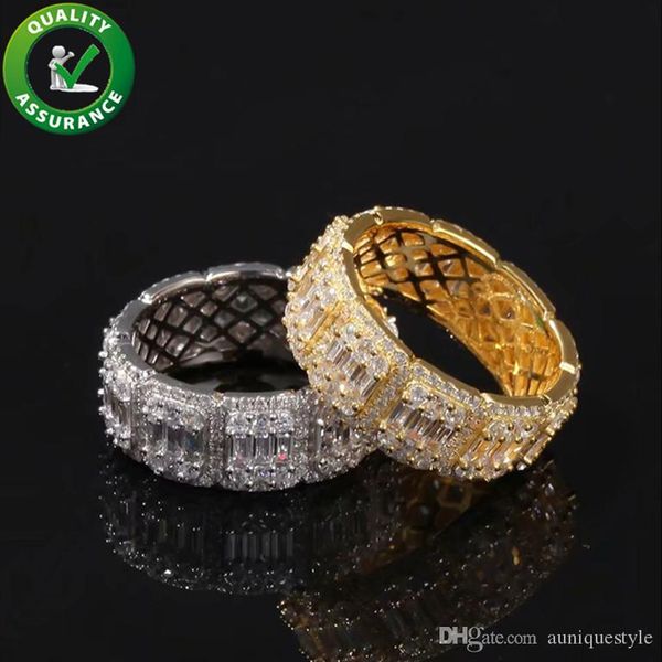 

mens jewelry rings designer ring hip hop iced out bling diamond engagement wedding sets women luxury hiphop charms rapper fashion, Golden;silver