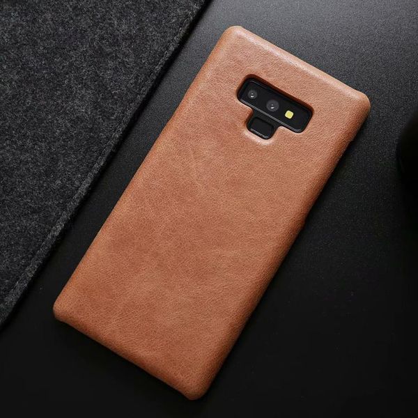 

cgjxsckhb for galaxy note9 vintage style genuine leather hard back cover for galaxy s8 s9 plus note luxury leather phones case t190710