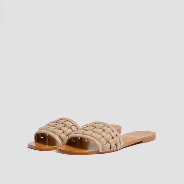 

2020 new women's fashion woven leather flat sandals women's fashion, Black