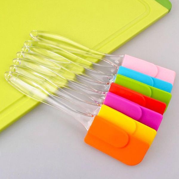 

silicone cake scraper spatula kitchen dessert jam smear eco-friendly transparent handle baking tool butter knife bh2429 tqq