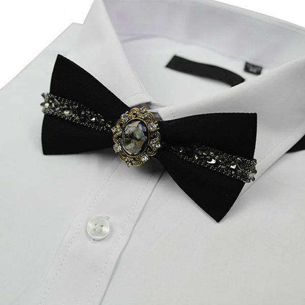 

neck ties wedding business bow tie high-grade men's bridegroom host suit accessories gifts korean classic trendy cotton crystal bowtie, Blue;purple