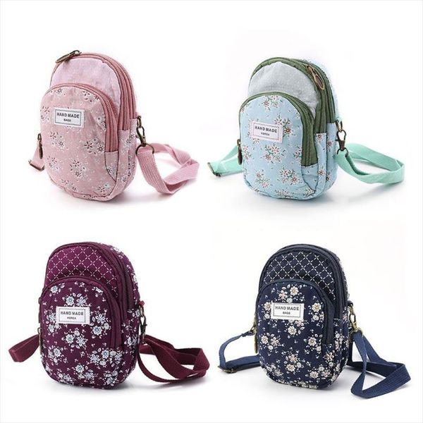 

fashion new small flower women purse coin cell phone pouch bag mini crossbody shoulder bag girls casual handbag 4 colors