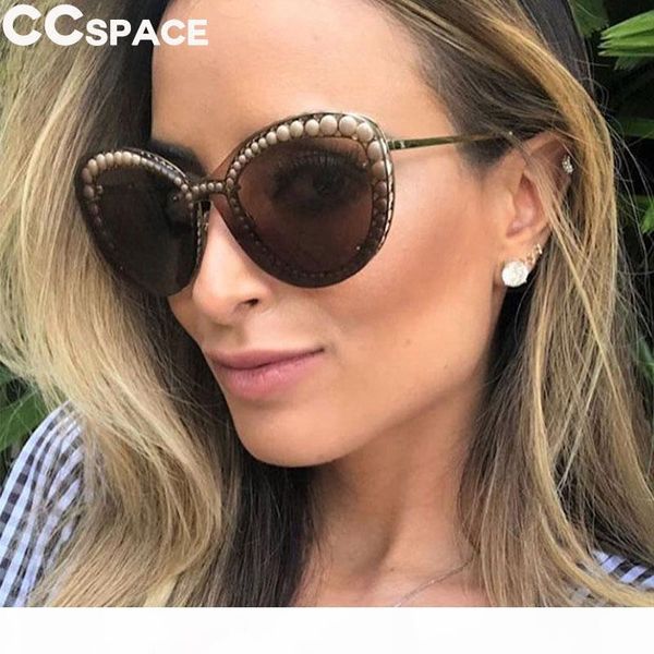 

embedded pearl clip type luxury sunglasses women glasses uv400 designer fashion female shades 46024, White;black
