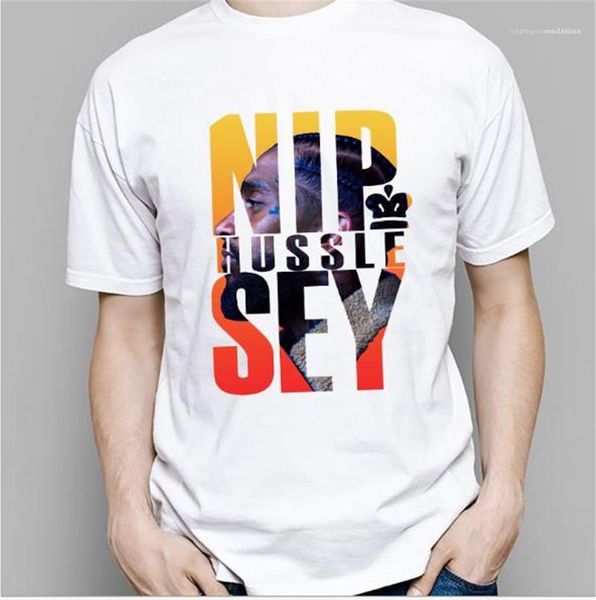 

sleeved hombres мужской одежды 2020 nipsey hussle рэпер tshirts mens designer summer white printed casual tees короткие, White;black