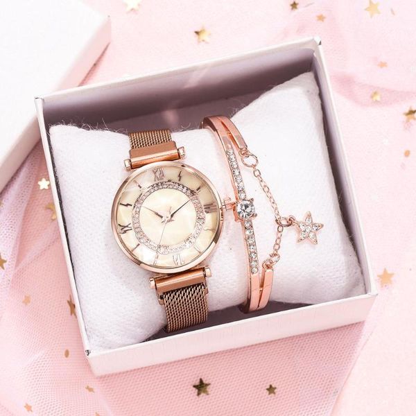 

2020 women bracelet watches luxury rose gold watch women quartz ladies silver wrist watches female clock relogio feminino set, Slivery;brown