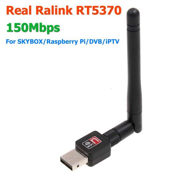 

cgjxsralink rt5370 usb wifi adapter with 2db antenna 150mbps usb lan ethernet network card dongle for skybox /openbox