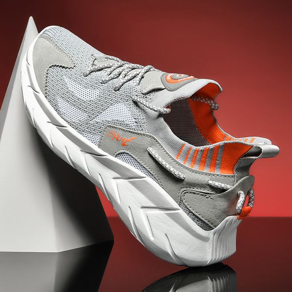 

new outdoor running shoes for men and women knitted vamp breathable sports shoes comfortable fitness cushioning couple