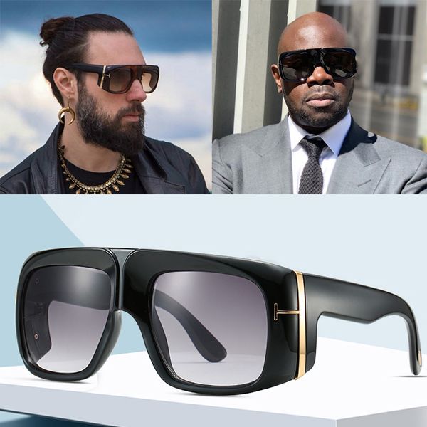 

2020 dpz new oversized men designer cool men sunglasses vintage male gradient lens t punk big frame male de sol, White;black