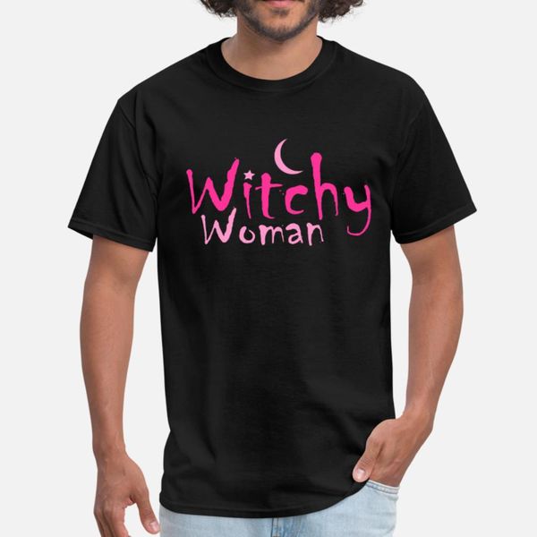 

witchy woman funny halloween witch t shirt men designs 100% cotton size s-3xl basic solid cute casual spring autumn standard shirt